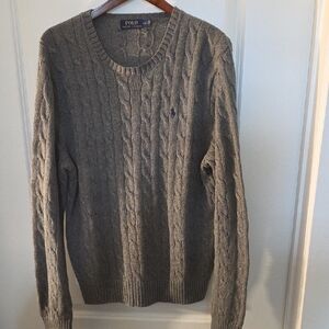 Polo by Ralph Lauren Men's Gray Cable Knit Sweater